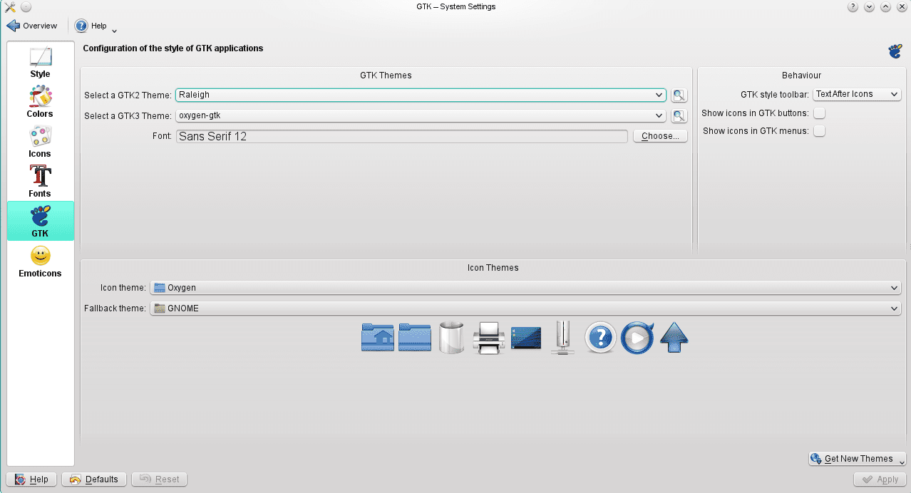 Configuration settings for GTK+